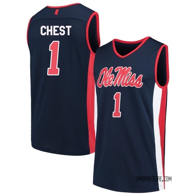 Men's Corey Chest Ole Miss Rebels Replica Basketball Jersey - Navy