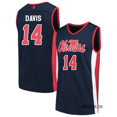 Men's Dre Davis Ole Miss Rebels Replica Basketball Jersey - Navy