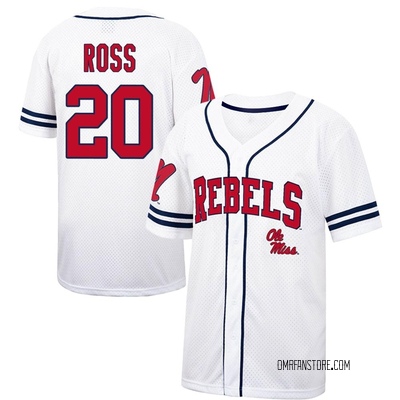 Men's Jackson Ross Ole Miss Rebels Replica Colosseum /Navy Free Spirited Baseball Jersey - White