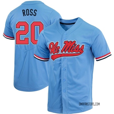 Men's Jackson Ross Ole Miss Rebels Replica Powder Full-Button Baseball Jersey - Blue