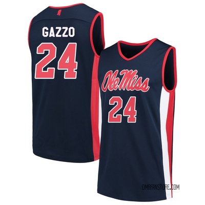 Men's Jacob Gazzo Ole Miss Rebels Replica Basketball Jersey - Navy