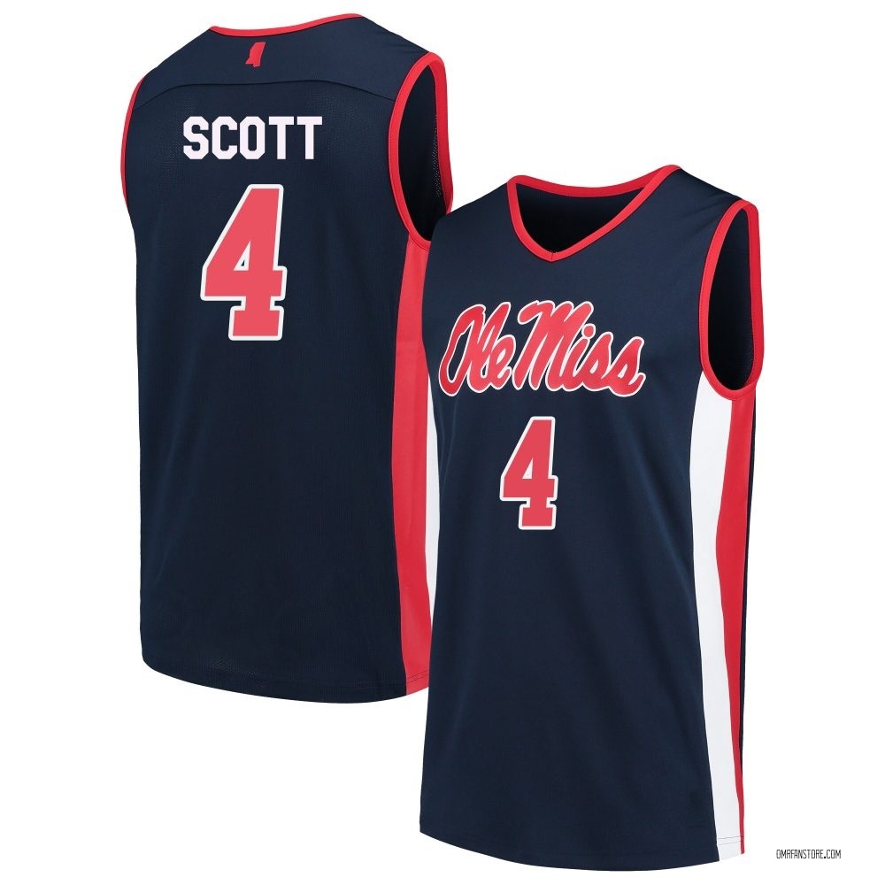 Men's James Scott Ole Miss Rebels Replica Basketball Jersey - Navy