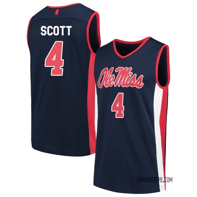 Men's James Scott Ole Miss Rebels Replica Basketball Jersey - Navy