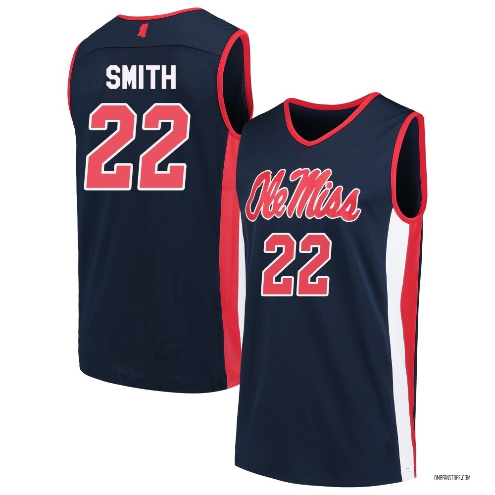 Men's Max Smith Ole Miss Rebels Replica Basketball Jersey - Navy