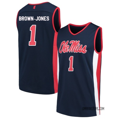 Men's Mikeal Brown-Jones Ole Miss Rebels Replica Navy Basketball Jersey - Brown