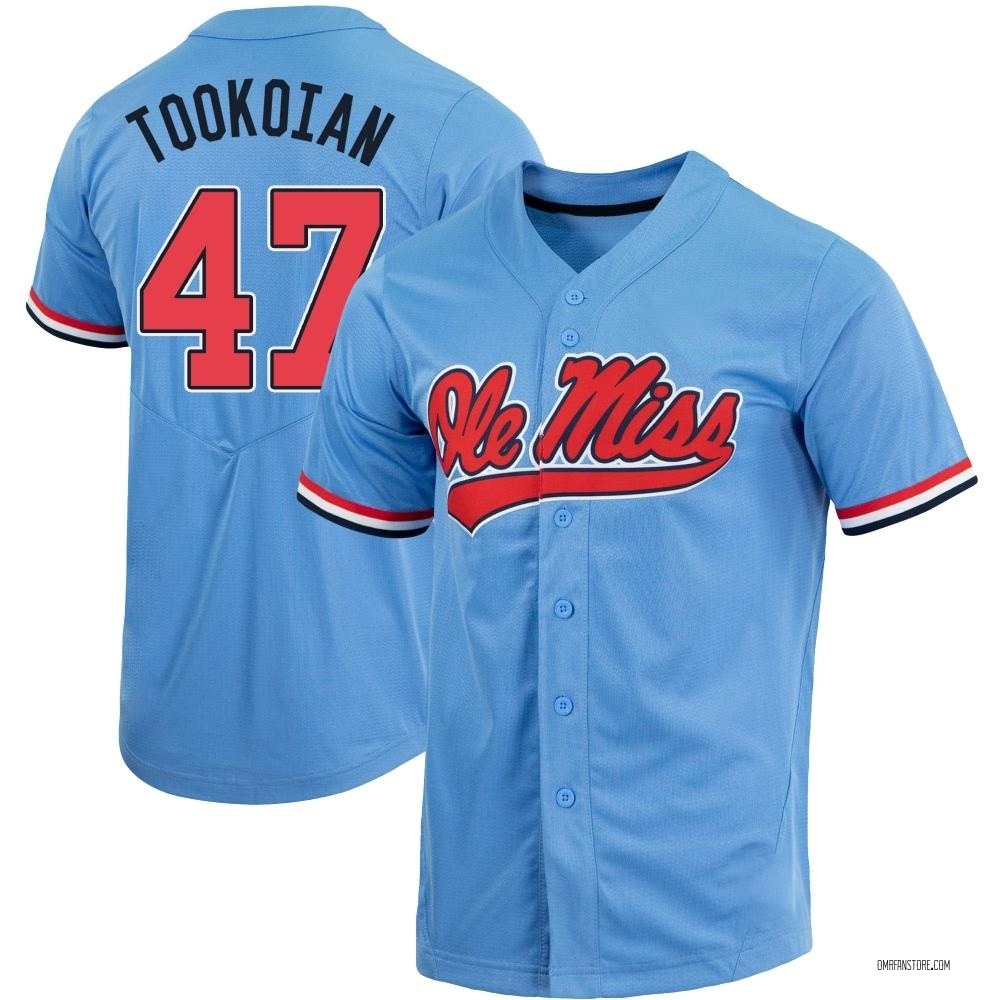 Men's Sam Tookoian Ole Miss Rebels Replica Powder Full-Button Baseball Jersey - Blue