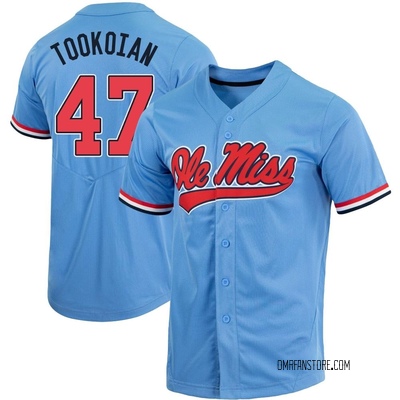 Men's Sam Tookoian Ole Miss Rebels Replica Powder Full-Button Baseball Jersey - Blue