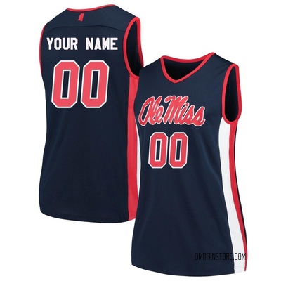 Women's Custom Ole Miss Rebels Replica Basketball Jersey - Navy