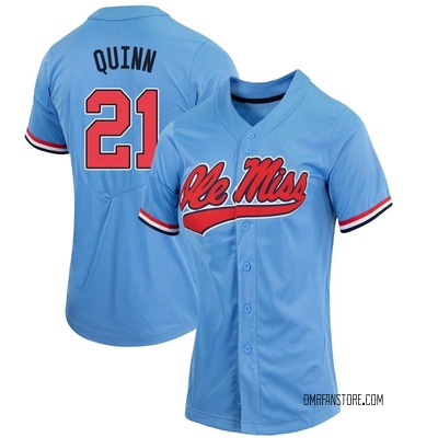 Women's JT Quinn Ole Miss Rebels Replica Powder Full-Button Baseball Jersey - Blue