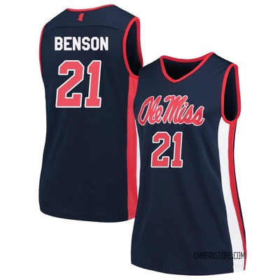 Women's Ja'Von Benson Ole Miss Rebels Replica Basketball Jersey - Navy