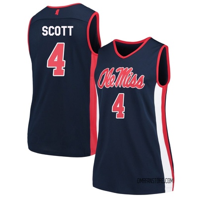 Women's James Scott Ole Miss Rebels Replica Basketball Jersey - Navy