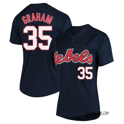 Women's Kevin Graham Ole Miss Rebels Replica Vapor Untouchable Two-Button Baseball Jersey - Navy