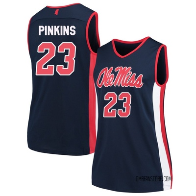 Women's Patton Pinkins Ole Miss Rebels Replica Navy Basketball Jersey - Pink