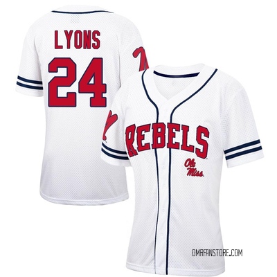 Women's Trenton Lyons Ole Miss Rebels Replica Colosseum /Navy Free Spirited Baseball Jersey - White