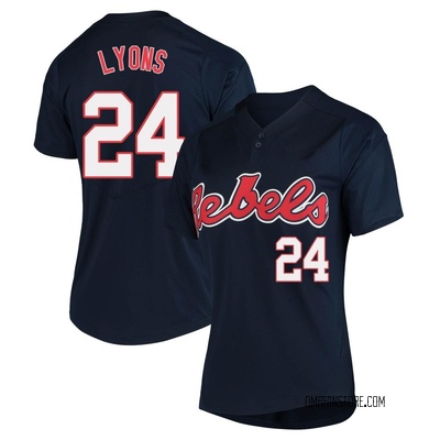 Women's Trenton Lyons Ole Miss Rebels Replica Vapor Untouchable Two-Button Baseball Jersey - Navy