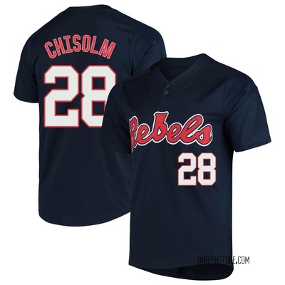 Youth Connor Chisolm Ole Miss Rebels Replica Vapor Untouchable Two-Button Baseball Jersey - Navy