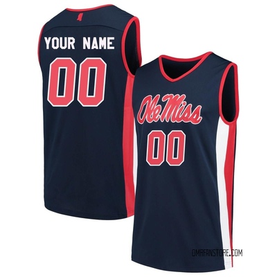 Youth Custom Ole Miss Rebels Replica Basketball Jersey - Navy