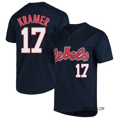 Youth John Kramer Ole Miss Rebels Replica Vapor Untouchable Two-Button Baseball Jersey - Navy