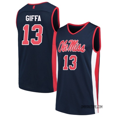 Youth Kezza Giffa Ole Miss Rebels Replica Basketball Jersey - Navy