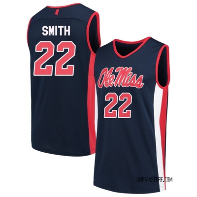 Youth Max Smith Ole Miss Rebels Replica Basketball Jersey - Navy
