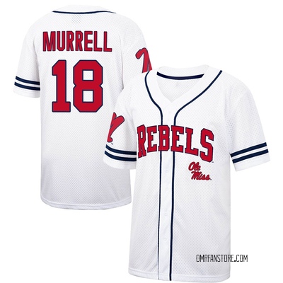 Youth Mitch Murrell Ole Miss Rebels Replica Colosseum /Navy Free Spirited Baseball Jersey - White