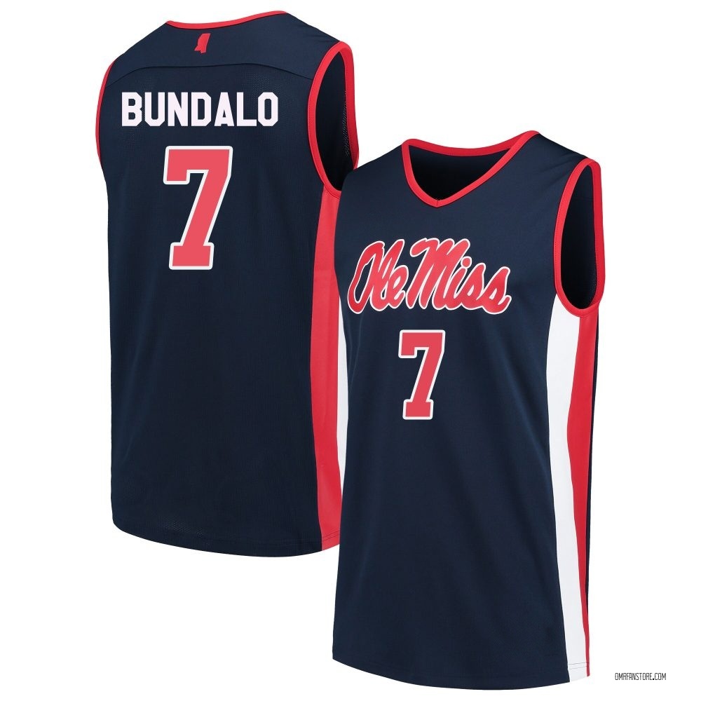 Youth Niko Bundalo Ole Miss Rebels Replica Basketball Jersey - Navy