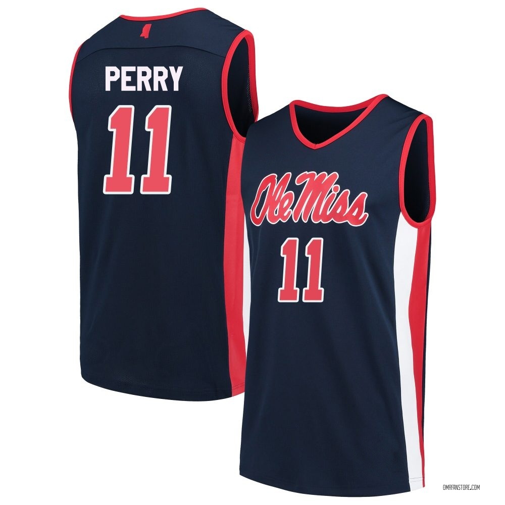 Youth Travis Perry Ole Miss Rebels Replica Basketball Jersey - Navy