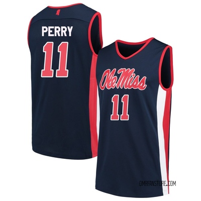 Youth Travis Perry Ole Miss Rebels Replica Basketball Jersey - Navy