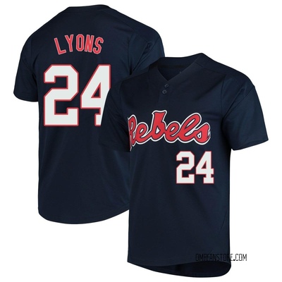Youth Trenton Lyons Ole Miss Rebels Replica Vapor Untouchable Two-Button Baseball Jersey - Navy