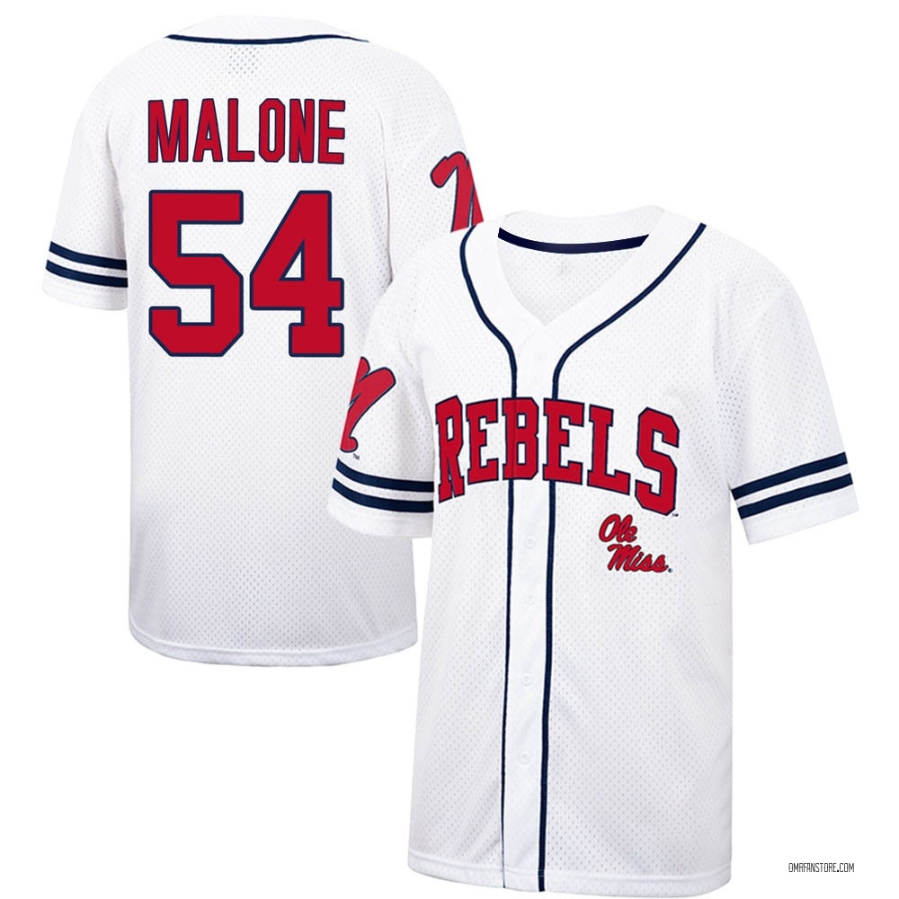 Youth Tywone Malone Ole Miss Rebels Replica Colosseum /Navy Free Spirited Baseball Jersey - White