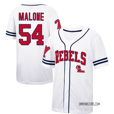 Youth Tywone Malone Ole Miss Rebels Replica Colosseum /Navy Free Spirited Baseball Jersey - White